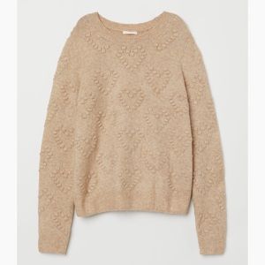 H&M Beige Heart Sweater